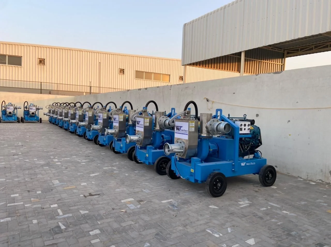Row of WellTech dewatering pumps
