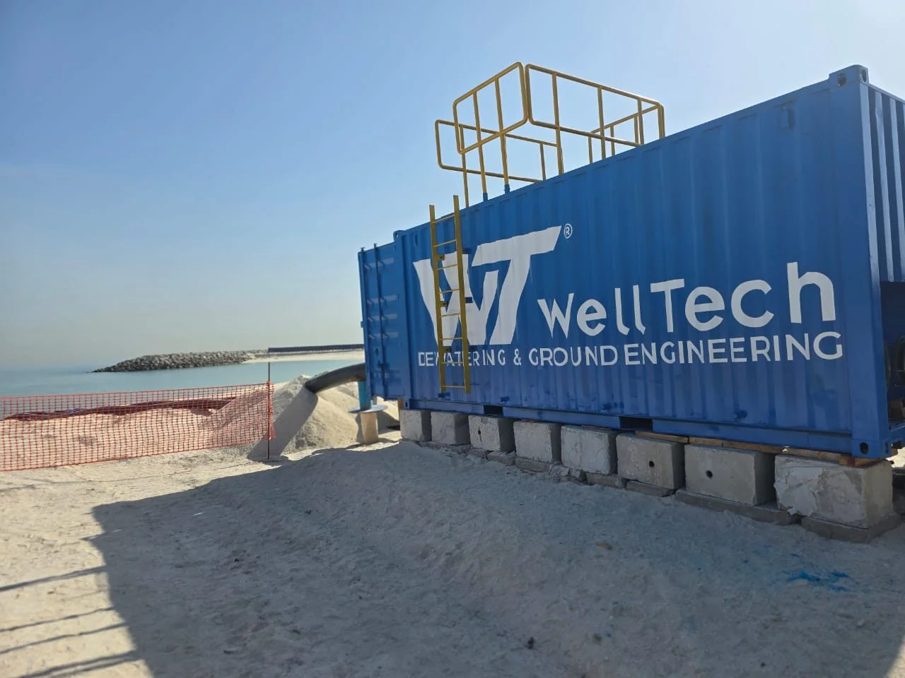 WellTech collection tank beside the sea